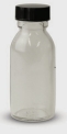 Rund prøveflaske i glass med polycone skrukork